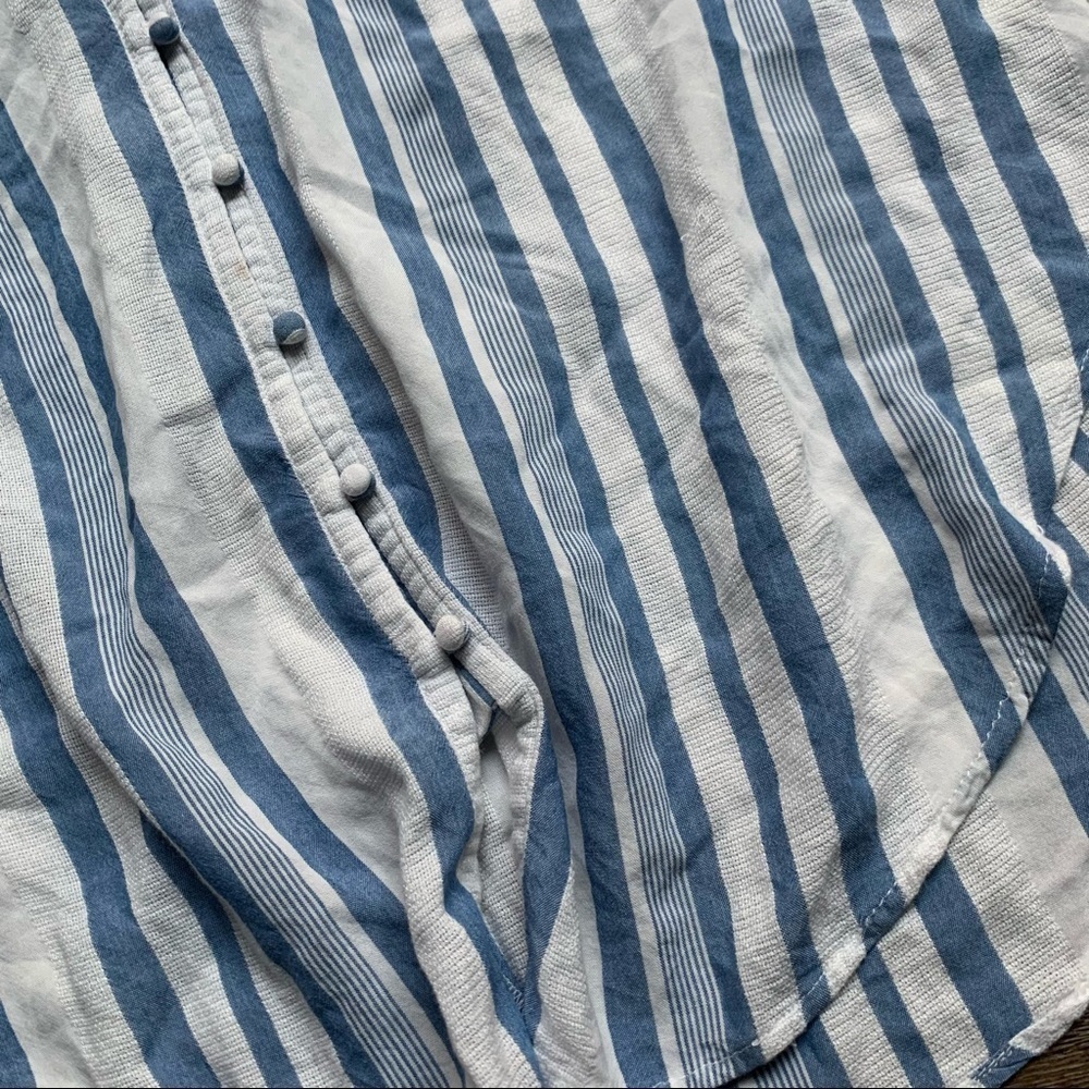 Caff Marrakesh Striped Button Down Blouse Boho Chic Loose Flowy M View 5